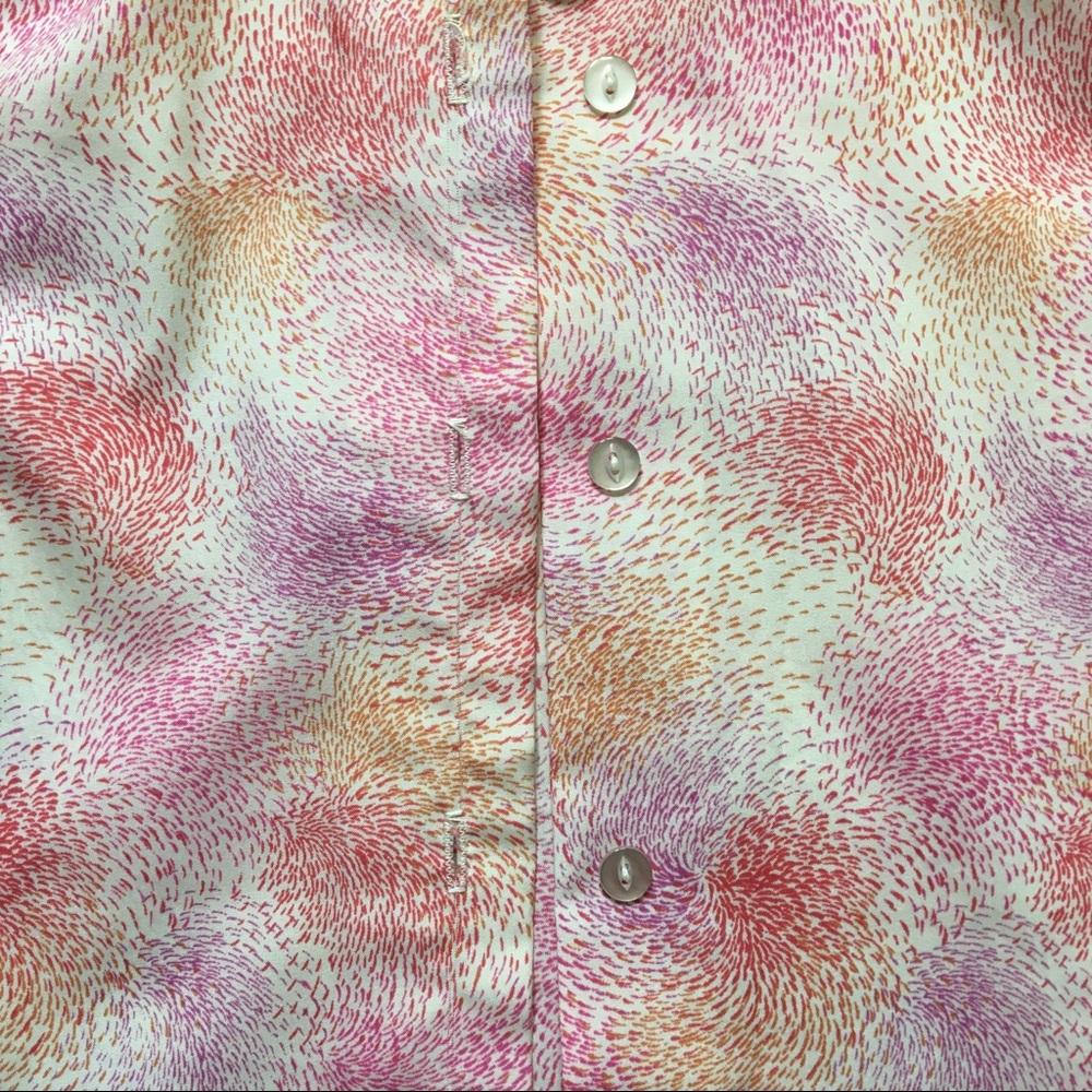 1960 Round Collar Button Down Firework Blouse - image 4